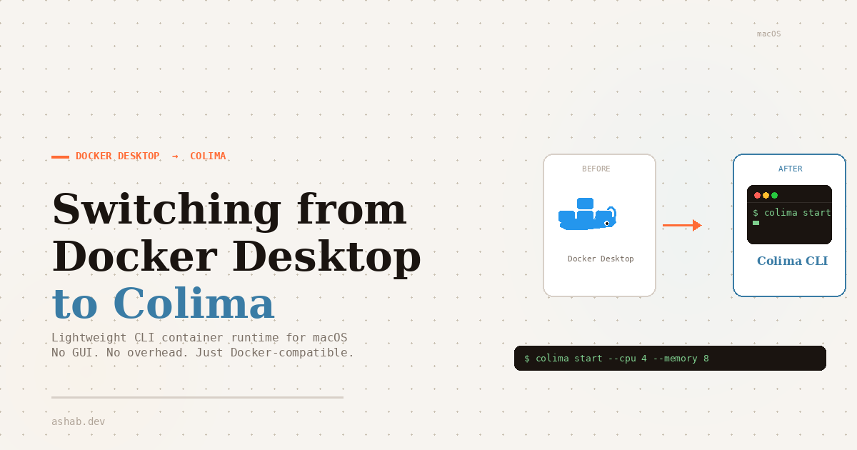 Switching from Docker Desktop to Colima on macOS