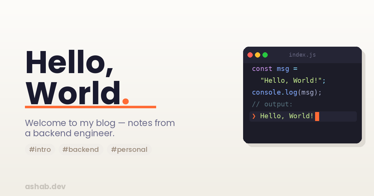 Hello World: Welcome to My Blog
